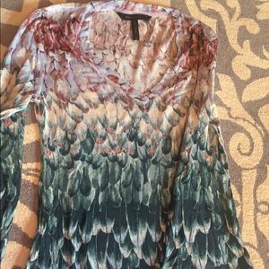 BCBG long sleeves peacock shirt